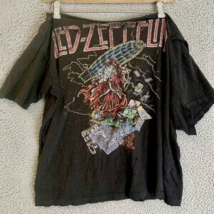 Distressed 80s Led Zeppelin Zoso‎ T Shirt Hermit Wizard Size XL Read description